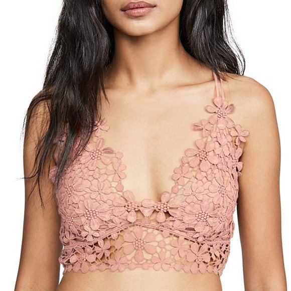 Womens Floral Crochet Lace Cross Back Spaghetti